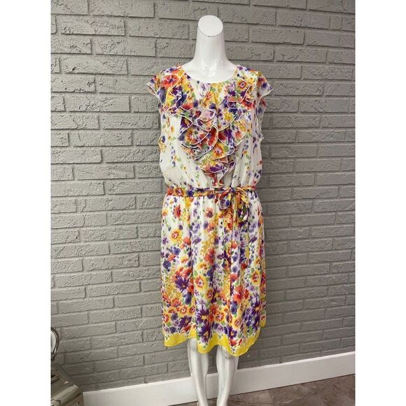 Emma & Michele Spring / Summer Multicolored Floral Shift Dress Size 14 - Picture 1 of 12